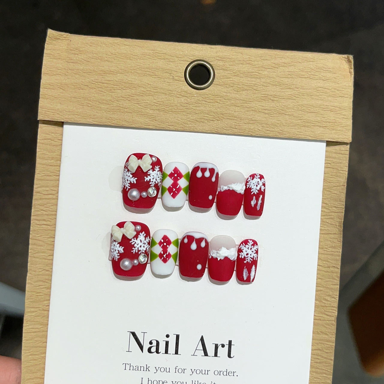 New Red Christmas Press-on Nails