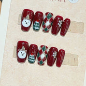 New Red Christmas Press-on Nails