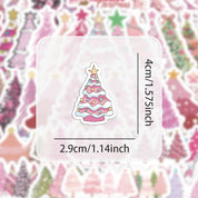 New Pink Christmas Tree Stickers