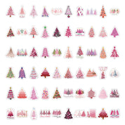 New Pink Christmas Tree Stickers