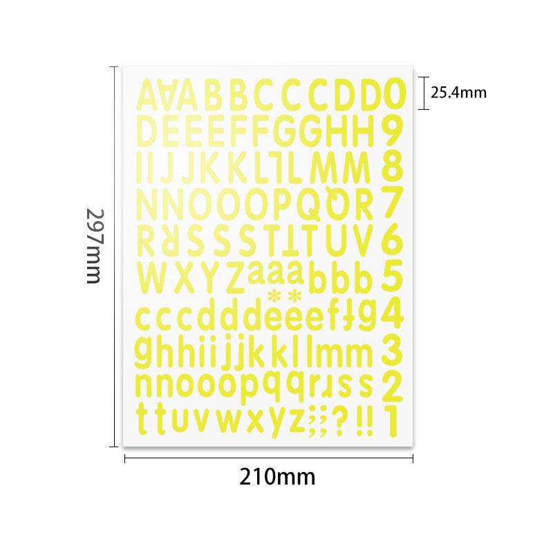 Exquisite alphanumeric stickers