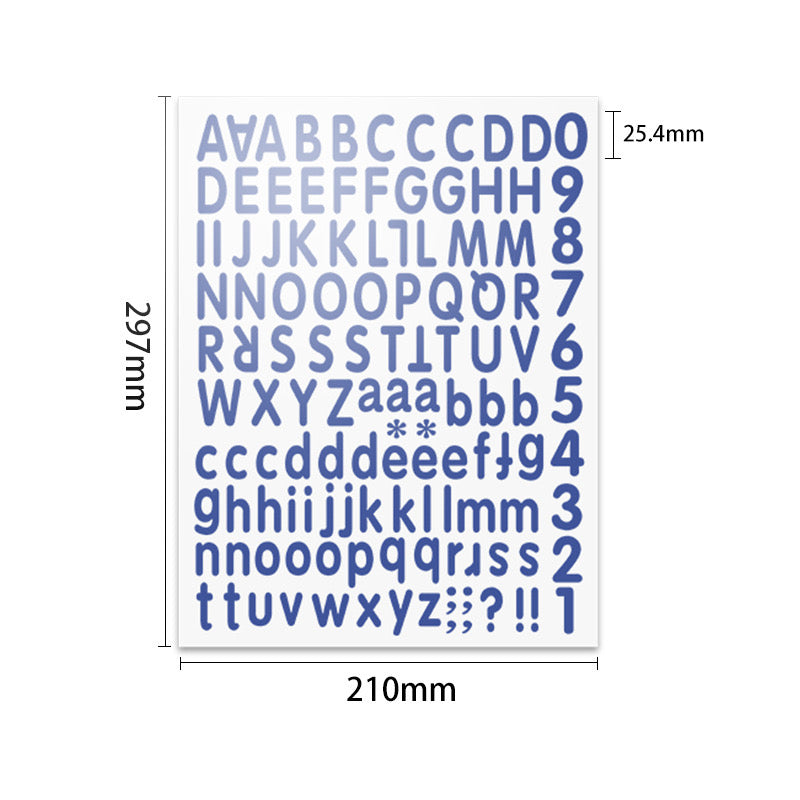 Exquisite alphanumeric stickers